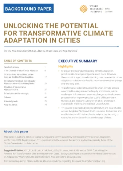 Unlocking the Potential for Transformative Climate Adaptation in Cities