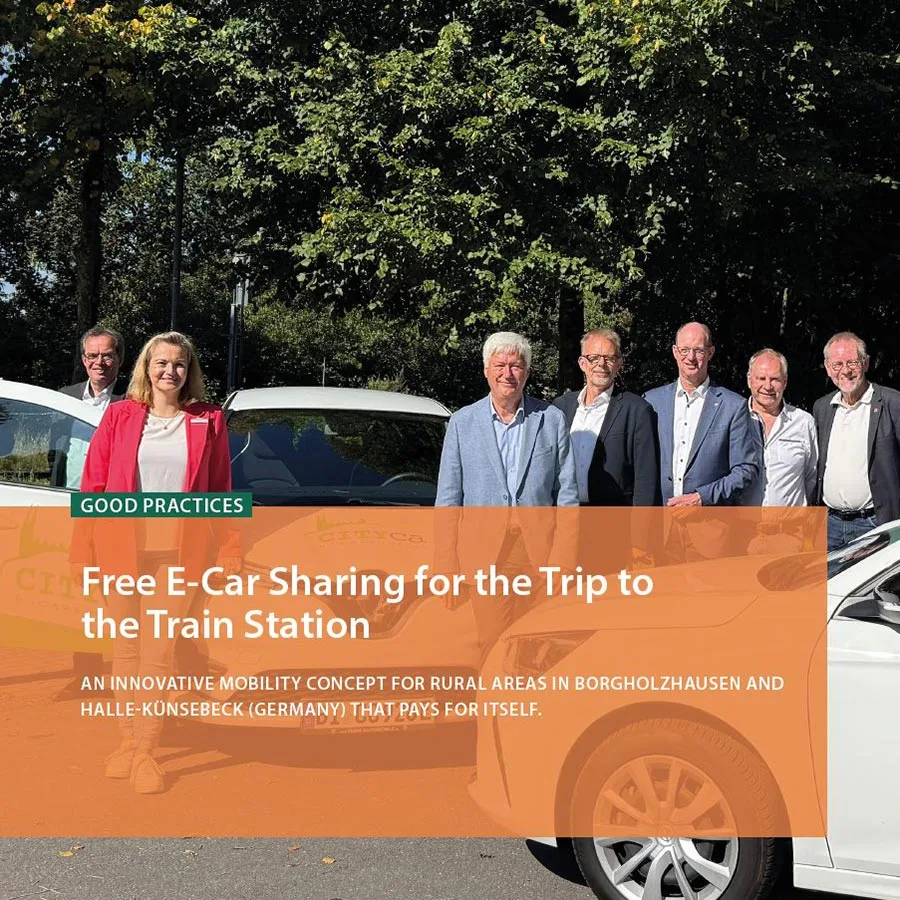 Free E-Car Sharing for the Trip to the Train Station