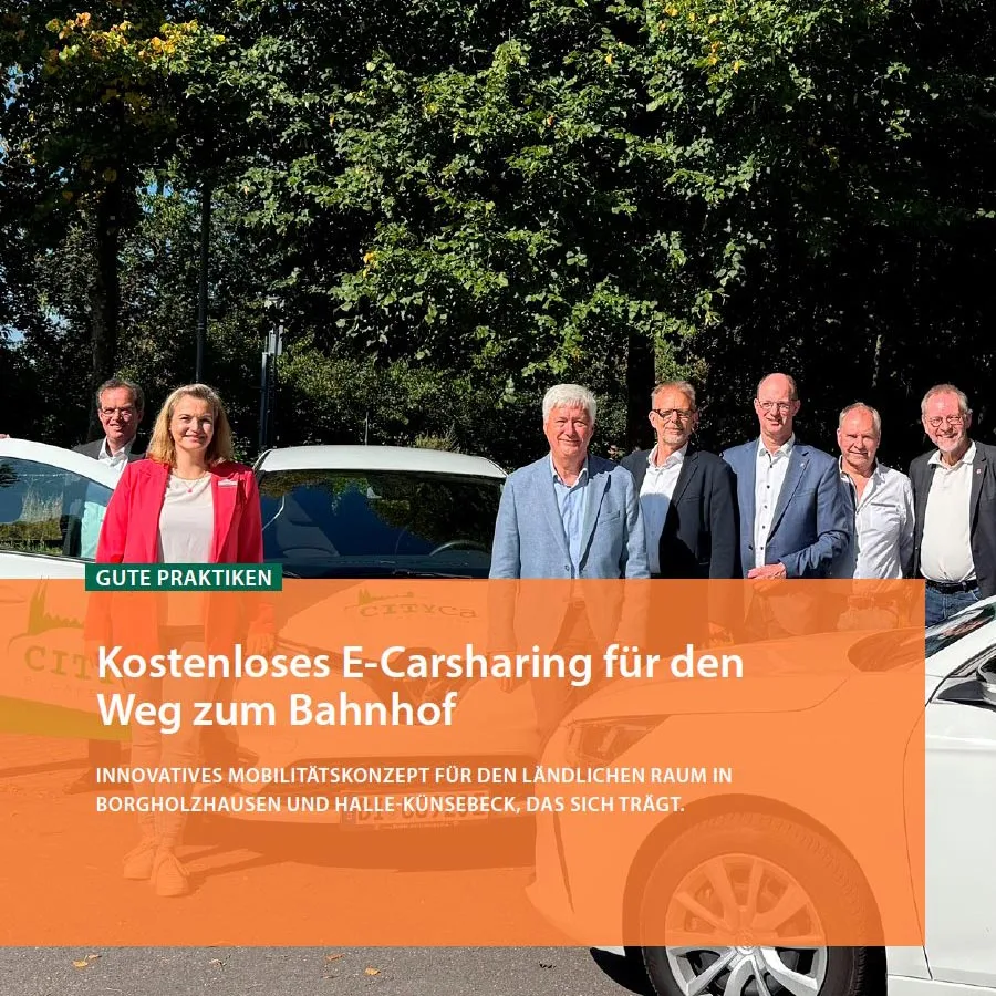 Kostenloses E-Carsharing für den Weg zum Bahnhof